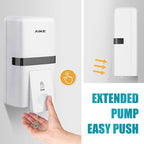 AIKE Wall Mount Liquid Soap Dispenser, 27oz Large Capacity with Extended Pump for Commercial Bathrooms(White)