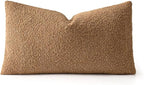 MIULEE Textured Boucle Throw Pillow Cover Brown Accent Solid Lumbar Pillow Case Decorative Vintage Soft Pack of 1 Couch Cushion Mid Century Chair Sofa Bedroom Livingroom Home Decor,20.x14 Inch