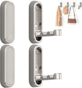 4Pcs Foldable Wall Hooks, Zinc Alloy Folding Hook Silver, Heavy Duty Folding Coat Hooks Wall Mounted for Hanging Coat Towels Bags Keys (Silver, 4 Pack)