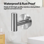 Kruodop Towel Hooks for Bathroom,4 Packs Wall Mount Towel Holder,Black Matte Wall Robe Hook,Stainless Steel Heavy Duty Door Hanger Towel Hook for Kitchen, Bedroom,Hotel,Pool,Coats, Silver