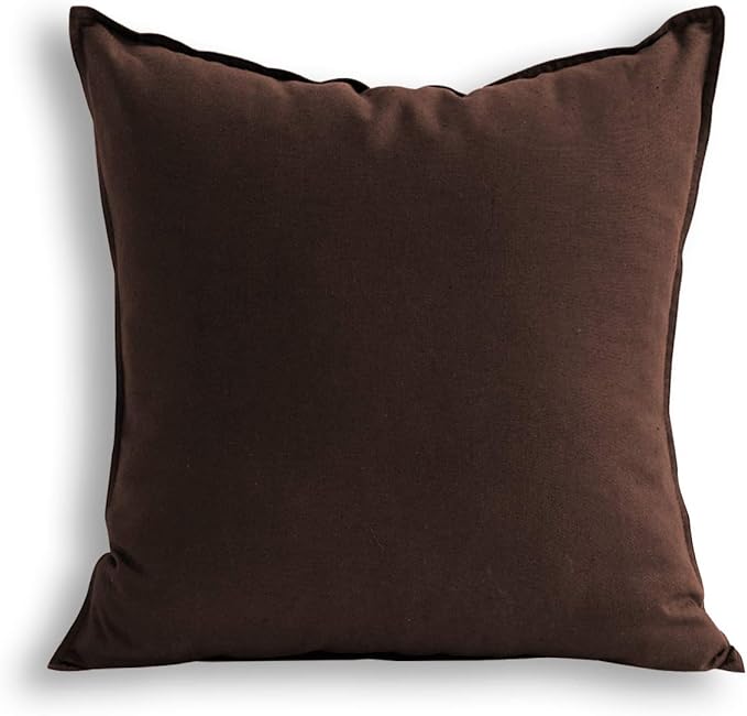 Jeanerlor Decorative Cotton Linen Chair Throw Pillow Case, Sofa Durable Classy, Comfortable Cushion Cover for Wedding Party Gift Car 26"x26"(65 x 65cm),Brown