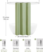 3D Embossed Pattern Shower Curtain, Simple and Chic Pattern Vintage Curtain for Bathroom, Waterproof Fabric Shower Curtains with Hooks, 36 W x 72 H, Sage