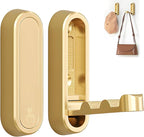 2Pcs Foldable Wall Hooks, Zinc Alloy Folding Hook Gold, Heavy Duty Folding Coat Hooks Wall Mounted for Hanging Coat Towels Bags Keys (Gold, 2 Pack)