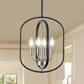 Black Nickel Chandelier Light, Modern Farmhouse Chandeliers for Dining Room Light Fixture, Adjustable Foyer Lighting Fixtures Small Rustic Kitchen Chandelier for Entryway Living Room Bedroom Hallway