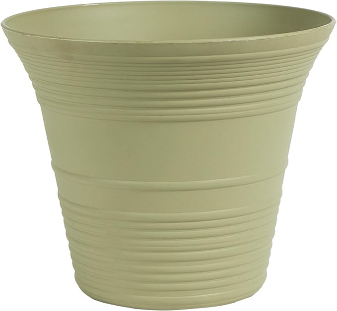 The HC Companies Sedona Round Self-Watering Pot - Lightweight Self Care Planter - Plastic Planter for Herbs & More - Durable Plant Pots for Indoor Plants & Outdoor Plants (12" Seafoam, Pack of 1)