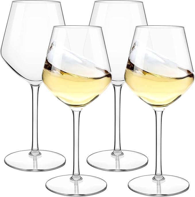 MICHLEY Floating Wine Glasses for Pool Unbreakable Tritan Plastic Red Wine Glasses with Stem Poolside Floating Cups 18.5 OZ, Dishwasher Safe, Set of 4