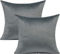 Velvet Grey Gray Throw Pillow Covers Decorative Square Soft Solid Color Cushion Cases 20X20 Home Decor for Couch Sofa Bed Office Set of 2