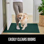 GORILLA GRIP Dirt Grabber Mesh Doormat, Low-Profile, Stain and Fade Resistant Heavy Duty Quick Dry Striped Doormats, Mats for Indoor or Outdoor Entry, Shoe Scraper, Garage Entrance Mat 47x35, Green