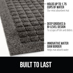 GORILLA GRIP Front Door Mat, Indoor Outdoor Ultra Absorbent HydroAbsorb Doormat, Absorbs Up to 1.7 Cups of Water, Stain and Fade Resistant, Rubber Backing Doormats, Captures Dirt, 29x17 Charcoal