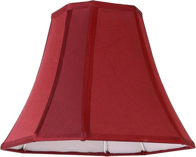 2 Pcs Wine Red Square Cute Lamp Shades Octagonal Faux Silk Lampshade Replacement Medium Lampshade 6.5×13×10.6IN(Spider) Vintage Lamp Shade for Table & Floor Lamp - Easy Assembly