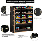 Marbrasse Wooden Pen Organizer, Multi-Functional DIY Pen Holder Box, Desktop Stationary, Easy Assembly, Home Office Art Supplies Organizer Storage with Drawer (B12-Black)