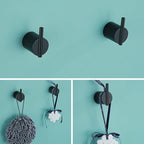RANDOM Matte Black Towel Hooks 2 Pack 304 Stainless Steel Towel Rack Robe Hook for Bathroom Kitchen Hardware Accessories Wall Mounted Contemporary Style 96068-8MB.