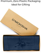 D'Moksha Homes Linen Navy Blue Table Runner 132 Inches Long - 100% Pure Linen Extra Long Table Runner 14 x 132 Inch for Fall, Autumn and Halloween - Classic Hemstitch