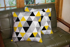 CAPSCEOLL Decor Pillow Covers White Yellow Gray Geometric Triangles Mosaic 16X16 Inch Set of 2 Throw Pillow Cover for Bedroom Sofa Living Room Soft Pillow Covers