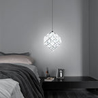 1-Light Modern Black Pendant Light Fixtures for Kitchen Island Small Hanging Crystal Chandelier for Bedroom Entryway Living Room Foyer Hallway LED Dimmable Chandeliers for Dining Room