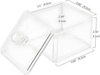 AXX Qtip Dispenser Apothecary Jars Bathroom - Qtip Holder Storage Canister Clear Plastic Jar for Cotton Swab,Q-Tips,Cotton Rounds (J#Clear 1Pcs)