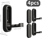 4Pcs Foldable Wall Hooks, Zinc Alloy Folding Hook Black, Heavy Duty Folding Coat Hooks Wall Mounted for Hanging Coat Towels Bags Keys (Black, 4 Pack)