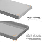 Vanity and Bathroom Tray, 15" ABS Countertop Organizer,Waterproof Vanity Tray for Toilet Tank,Perfume,Soap,Keys,Bathroom Accessories,Kitchen and Bath Trays,Non Slip Small Trays,Gray,2 Pack