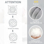 Sioloc Soft Knot Ball Pillows,Round Throw Pillow Cushion Home Decoration Plush Pillow,Throw Knotted Pillow Handmade Round Plush Pillow（10.6inches,Grey）