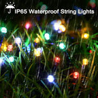 Joomer Battery Christmas Lights, 33ft 100LED Fairy Lights Battery Operated Timer 8 Modes Waterproof for Outdoor Home Garden Party Holiday Christmas Trees Decoration (Multicolor)