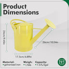 Galvanized Iron Watering Can for Indoor Plants, DIY Watering Cans for House Plant Garden Flower, Long Spout Water Can for Outdoor Watering Plants 7.57L 2 Gallon (Beige)