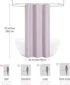 3D Embossed Pattern Shower Curtain, Simple and Chic Pattern Vintage Curtain for Bathroom, Waterproof Fabric Shower Curtains with Hooks, 36 W x 72 H, Lavender