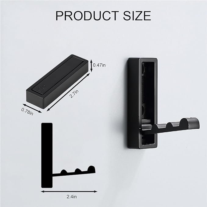 Foldable Coat Hooks 2 Pack,Heavy Duty Wall Hooks for Hanging Coats Towels Backpacks Bags Matte Black Towel Hooks for a Functional Home (Matte Black, 2)