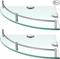 Crowye 2 Pcs Corner Shower Shelf 2-tier Glass Corner Shelf Stainless Steel Wall Mounted Bathroom Organizer for Storing Shower Gel Shampoo Brush, 9.25 Inches