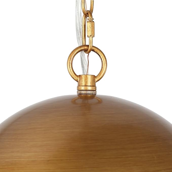 KSANA Pendant Light Kitchen Island, 10" Modern Gold Pendant Lighting Dome Shade Pendant Light Fixtures for Kitchen, Dining Room, Hallway, Brushed Antique Gold Finish