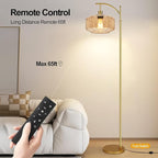 Vintage Floor Lamps for Living Room Glass Floor Lamp with Remote Control,Dimmable Floor Lamp Gold Mid Century Modern Standing Lamp 3 Color Temperature Brass Tall Floor Lamps for Bedroom Corner