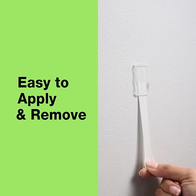 FrogTape reMOVEables Heavy Duty Wall Hooks - No Damage - Easy to Remove & Reuse - Medium Wall Hook with Adhesive Strips - Holds up to 3 lbs - Includes 8 Hooks and 12 Strips - White (Pack of 8)