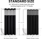 No Hook Waffle Weave Shower Curtain with Snap in Liner Set,Heavy Duty Fabric Textured Bathroom Curtain with Sheer Window,Waterproof & Machine Washable,Black,Stall Size 54x80 Inch