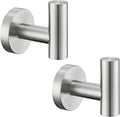 Angle Simple Bathroom Towel Hook 2 PCS, SUS304 Stainless Steel Bath Robe Holder, Modern Hand Towel Hanger Wall Mounted, Brushed Nickel