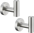 Angle Simple Bathroom Towel Hook 2 PCS, SUS304 Stainless Steel Bath Robe Holder, Modern Hand Towel Hanger Wall Mounted, Brushed Nickel
