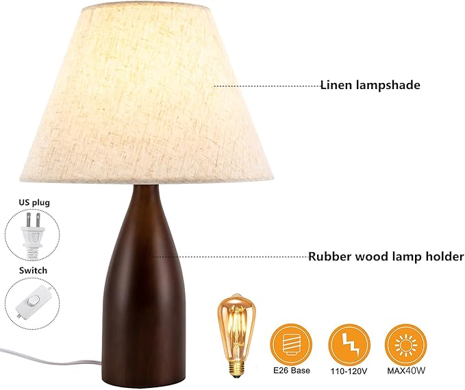 Eapmic Table Lamp,Bedside End Table Lamp Traditional Nightstand Desk Lamp Geometric Lamp with Shade for Living Bedroom Office(Modern,Style 2)