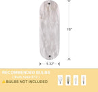 2 Pack 2 Light Oval 16" Alabaster Marble Bathroom Wall Sconce Modern Concise Style Wall Light Fixture,Dark Gray Finish for Bedroom Hallway Bedside