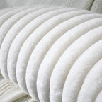 PANOD Faux Fur Decorative Long Lumbar Throw Pillow Covers 14 x 20,Boho Long Lumbar Pillow Covers Pillow Case Cushion Cover for Bed Sofa Farmhouse Livingroom,White