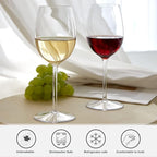 MICHLEY Floating Wine Glasses for Pool 17.5 OZ Unbreakable Tritan Plastic Red Wine Glasses with Stem Ideal for Beach Bar Camping Dishwasher Safe, Set of 2