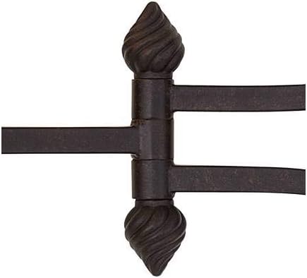 Barnes and Ivy Godia French Country Indoor Swing Arm Wall Lamp Bronze Plug-in Light Fixture Dimmable Beige Softback Bell Shade for Bedroom Bedside House Reading Living Room Home Hallway Dining
