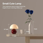 Mushroom Lamp Table Lamp for Bedroom,Desk Bedside Small Lamps for Living Room Night Stands,Mushroom Decor Cute Mini Modern Mid Century Lamps,Unique Aesthetic Home Decor(Christmas Red)