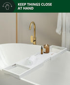 ROYAL CRAFT WOOD Premium Bathtub Tray - Expandable Bath Tray for Tub - Luxury Bathtub & Bathroom Accessories