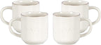 HomeVss, Nordic Shape Rising Rim Stoneware 20pc Dinnerware Set, Matte White with Speckle Finished Effect