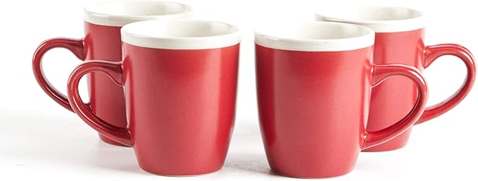 Rock Ridge Speckled Stoneware Dinnerware Set (16pc Set, Ruby and Ivory)