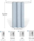 3D Embossed Pattern Shower Curtain, Simple and Chic Pattern Vintage Curtain for Bathroom, Waterproof Fabric Shower Curtains with Hooks, 36 W x 72 H, Fogblue