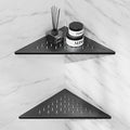 Corner Shower Shelf 10" Slot Design Recessed Shower Shelves for Tiled Wall, 304 Stainless Steel Corner Shelves for Bathroom Organizer, Matte Black, 2 Pack (Cross)