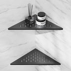 Corner Shower Shelf 10" Slot Design Recessed Shower Shelves for Tiled Wall, 304 Stainless Steel Corner Shelves for Bathroom Organizer, Matte Black, 2 Pack (Cross)