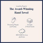 Brooklinen Super-Plush Turkish Cotton Hand Towels Set of 2 Cotton, 820 GSM, Highly Absorbent, Machine Washable, Perfect for Home & Bathroom (20"x30", Slate Grey)