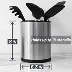 Kitchen Utensil Holder for Countertop 360° Rotating Utensil Caddy Extra Large Utensil Crock Cooking Utensil Holder for Kitchen Counter