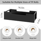 Toilet Tank Basket Topper with Built-In Handle, Back of Toilet Basket for Bathroom, Black