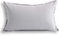 Jeanerlor Cotton Linen Square Decorative Throw Pillow Case Cushion Cover with Twin Needles Stitch on Edge, 12"x20"(30 x 50cm), Silver Grey
